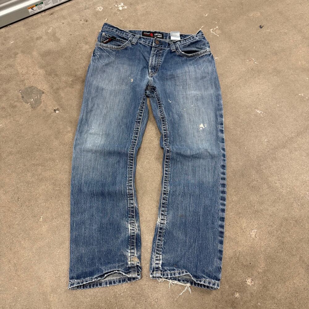 Ariat M4 Relaxed Boot Cut Jeans Mens 36x32 Cowboy Workwear Denim Dusty Blue